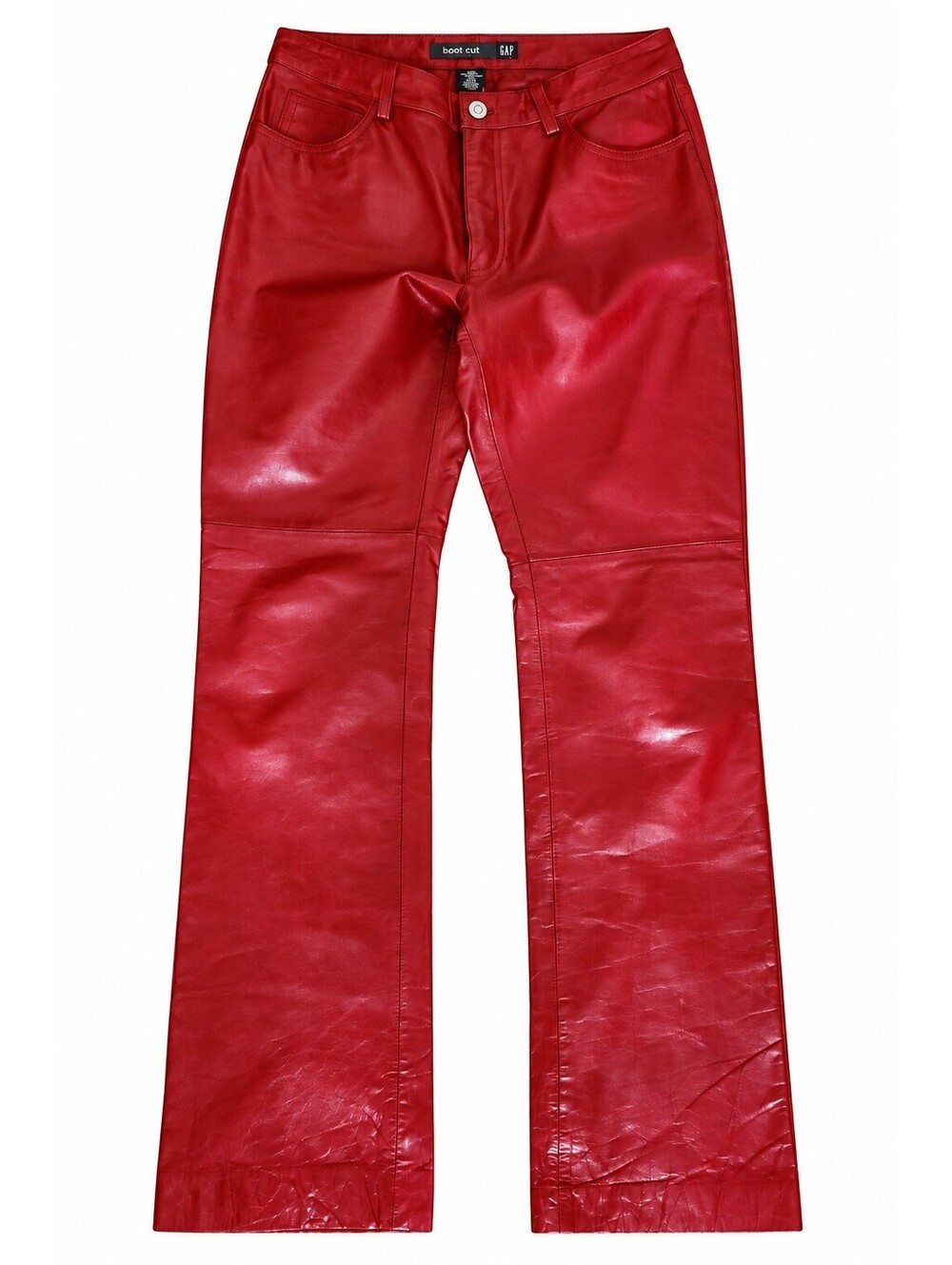 VTG Gap Womenβs 8 Leather Bootcut Pants Red Lined Y2K Fall 2000 Western